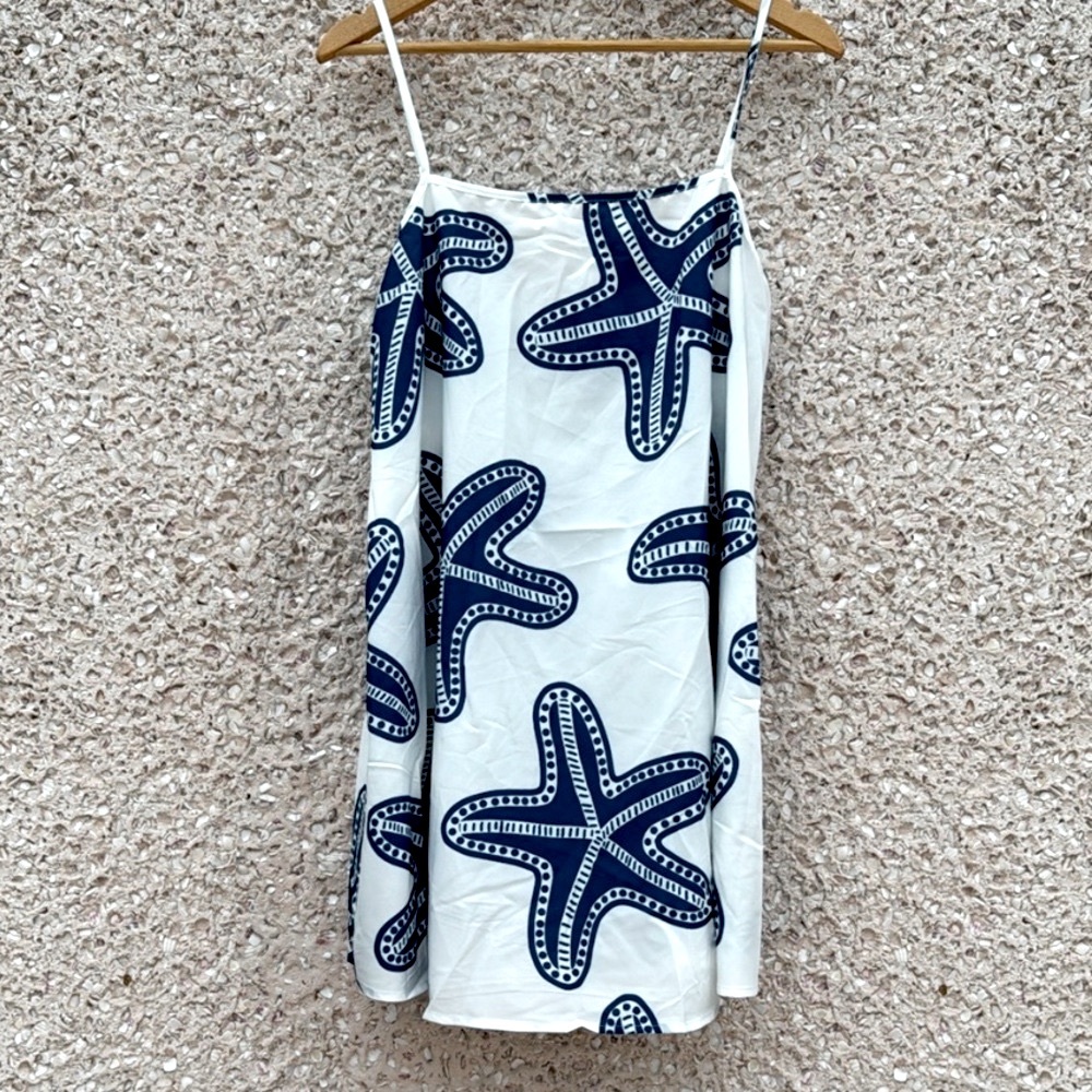 Starfish Print Summertime Flowy Slip Dress